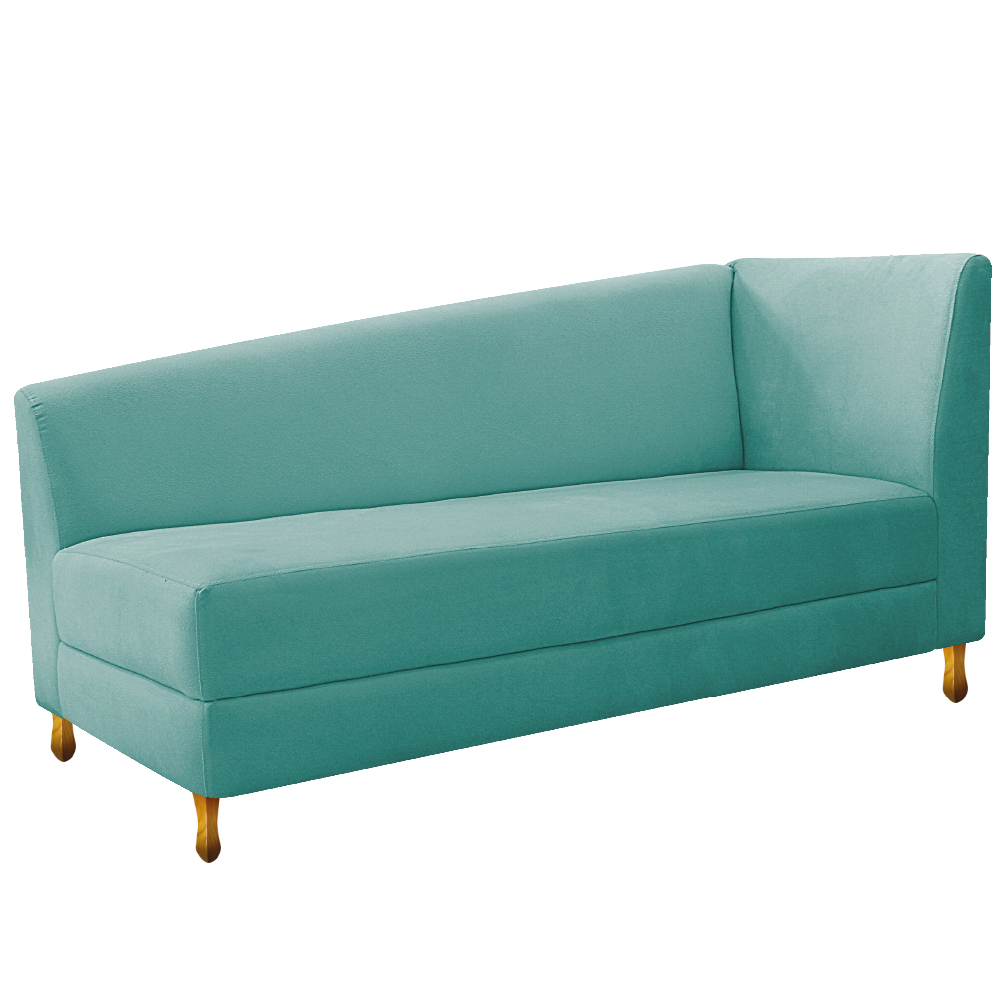 Recamier Valéria 140cm Lado Esquerdo Suede Azul Tiffany- Amarena Móveis