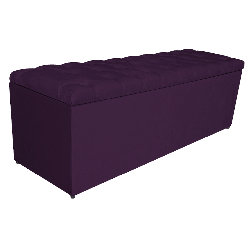 Calçadeira Estofada Liverpool 160 cm Queen Size Suede Roxo - Amarena Móveis