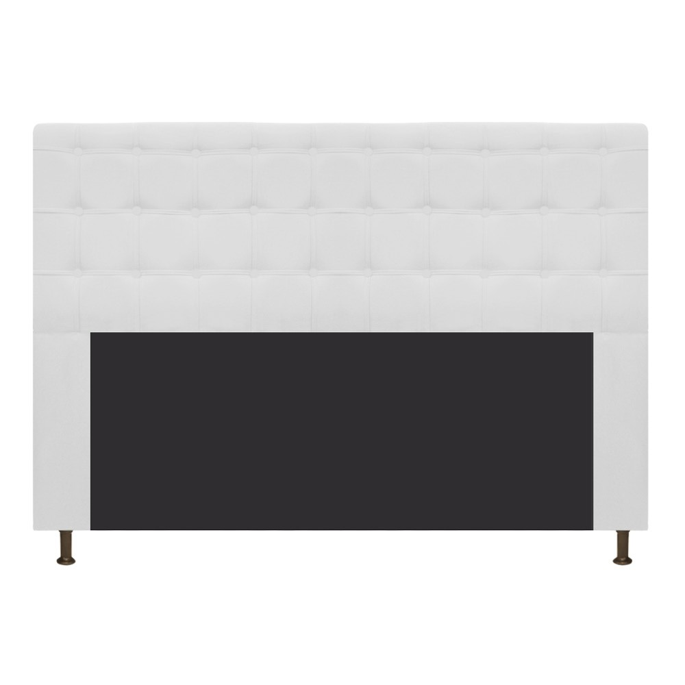 Cabeceira Estofada Dama 195 cm King Size Com Botonê Suede Branco - Amarena Móveis