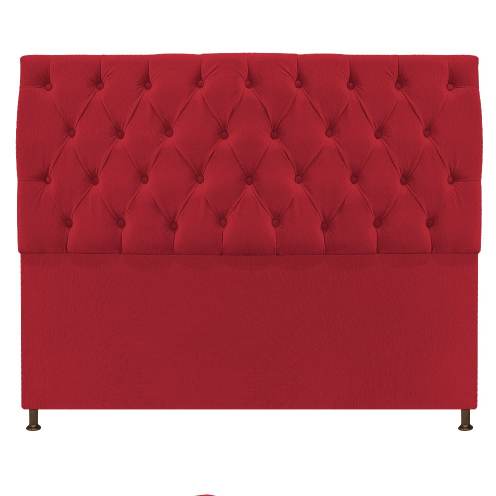 Cabeceira Sofia 160 cm Queen Size Suede Vermelho - Amarena Móveis