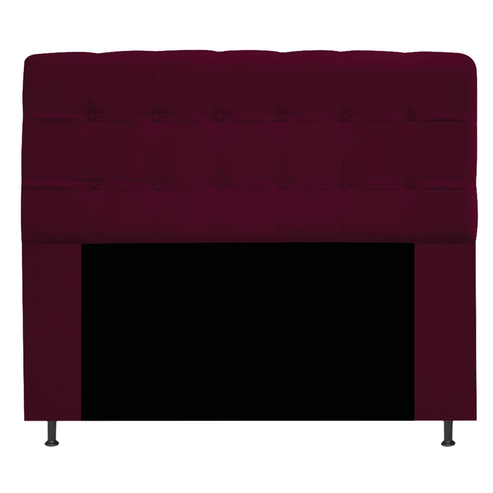 Cabeceira Estofada Mel 195 cm King Size Com Botonê Suede Bordô - Amarena Móveis