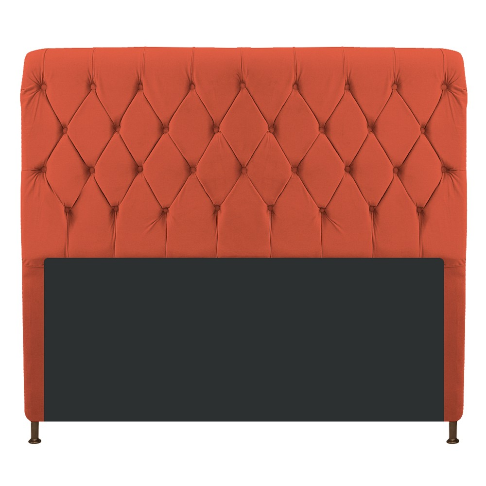 Cabeceira Estofada Cristal 195 cm King Size Com Capitonê Suede Terracota - Amarena Móveis