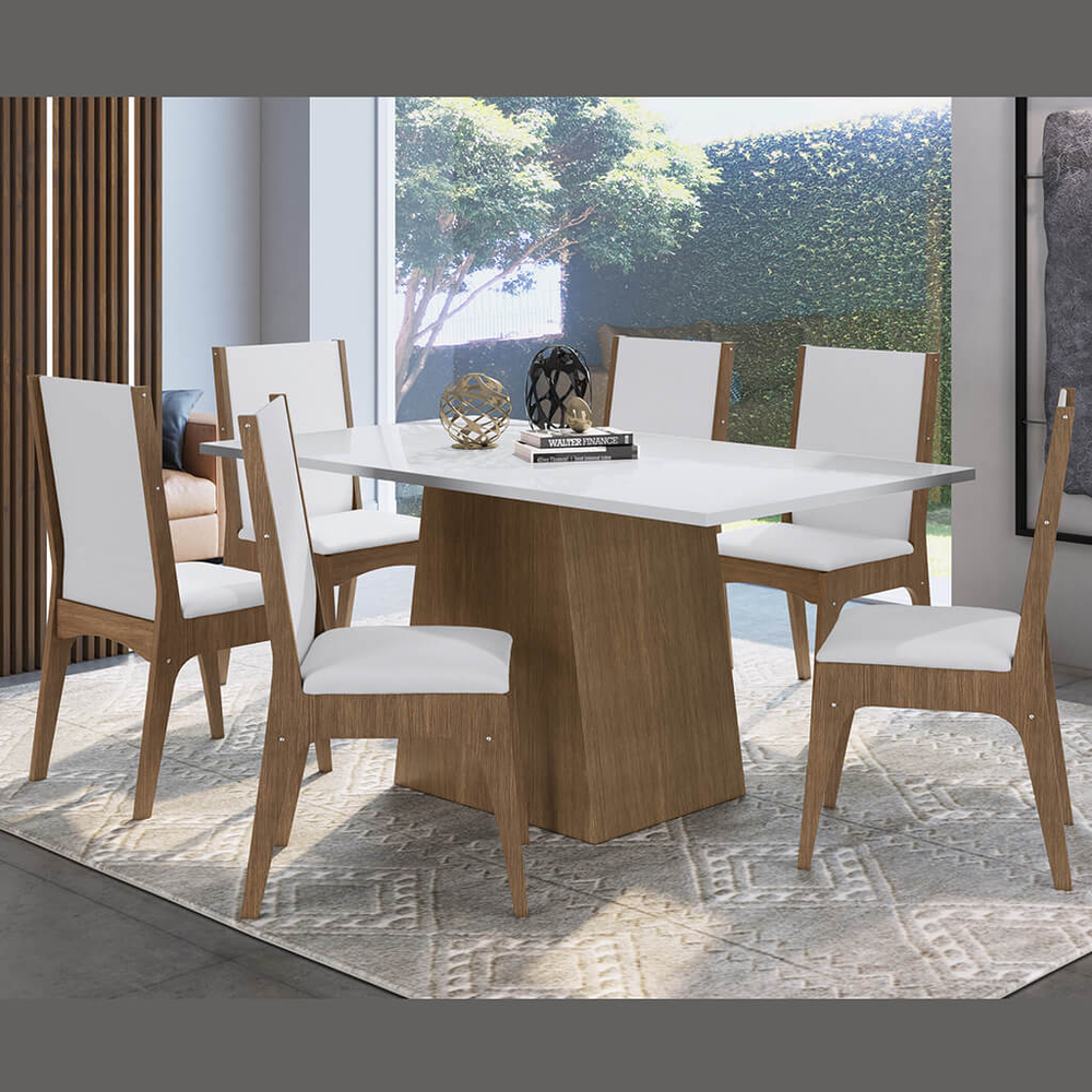 Conjunto de Mesa com 6 Cadeiras Ameixa Negra Lilies Móveis