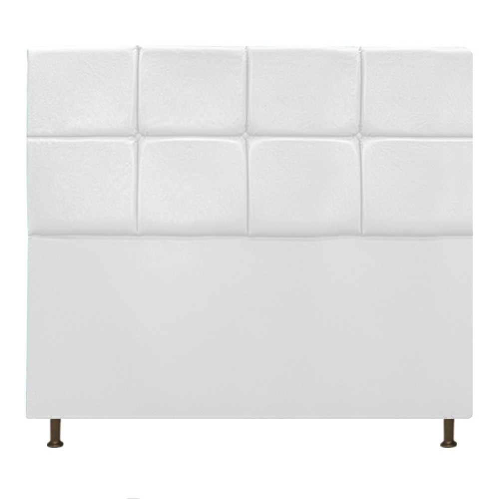 Cabeceira Estofada Damares 140 cm Casal Com Botonê Suede Branco - Amarena Móveis