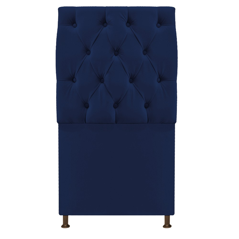 Cabeceira Sofia 90 cm Solteiro Suede Azul Marinho - Amarena Móveis