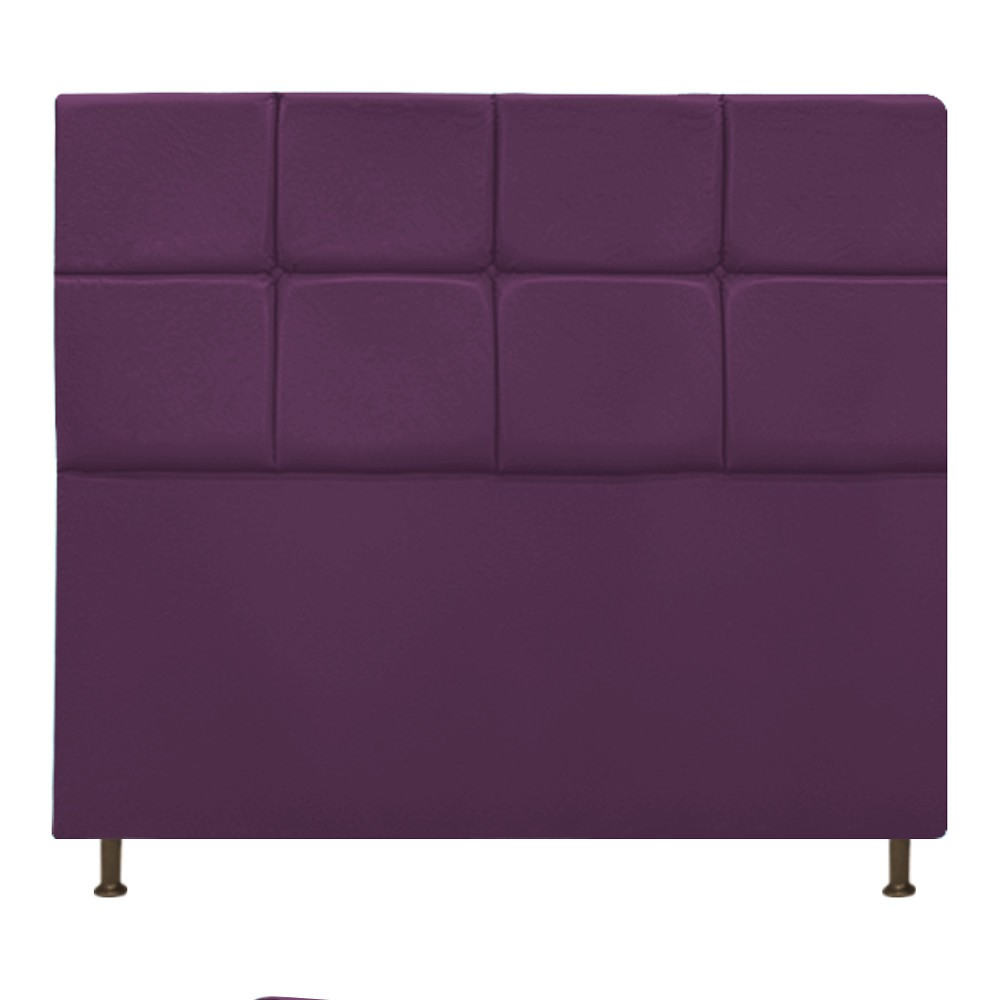 Cabeceira Estofada Damares 160 cm Queen Size Com Botonê Suede Roxo - Amarena Móveis