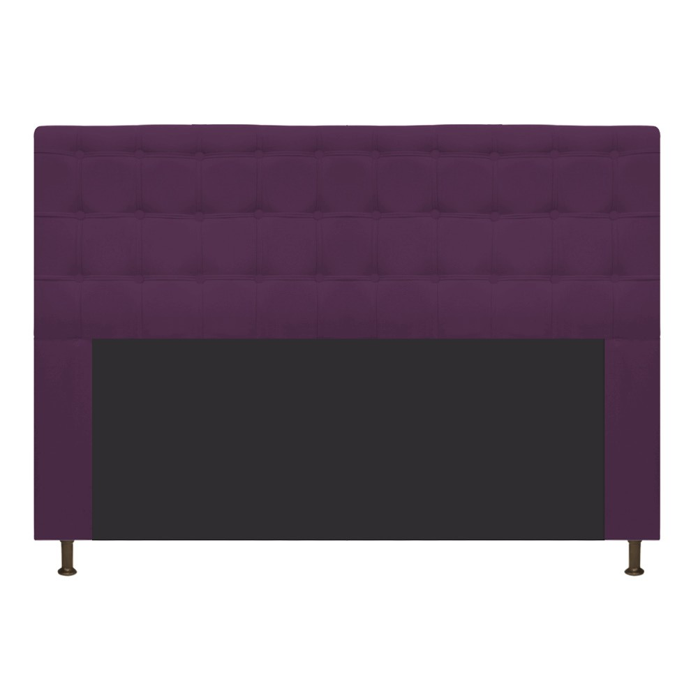 Cabeceira Estofada Dama 195 cm King Size Com Botonê Suede Roxo - Amarena Móveis