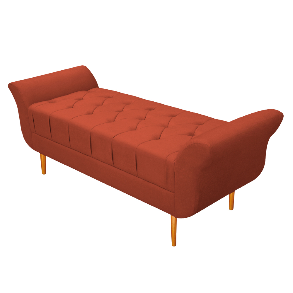 Recamier Estofado Ari 140 cm Casal Suede Terracota - Amarena Móveis