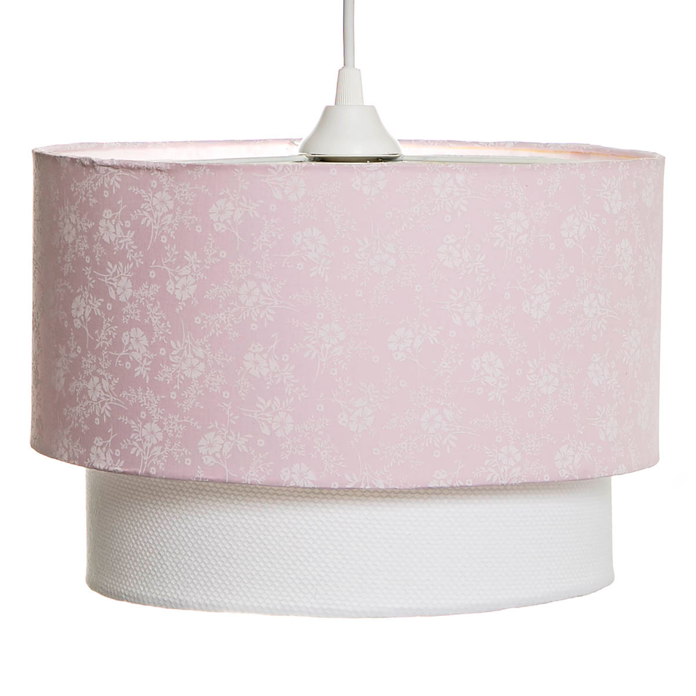 Lustre Tubular Duplo Rosa Branco Quarto Bebê Infantil