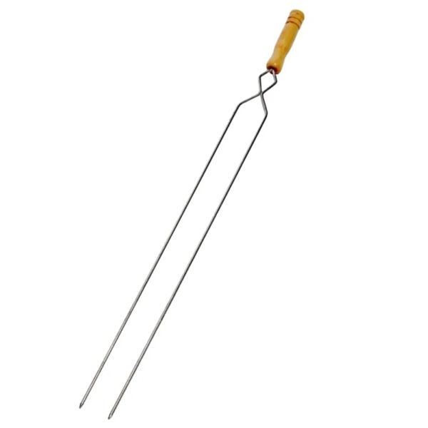 Espeto Duplo para Carne de Churrasco 65 Cm