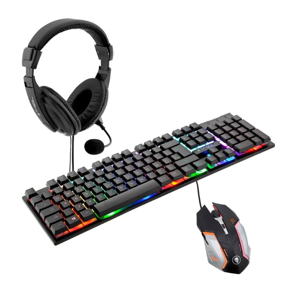 Kit Teclado Mouse Headset USB Bright Combo Gamer 0543