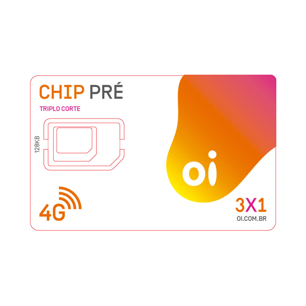 CHIP OI PRÉ-PAGO TRIPLO CORTE 4G OI