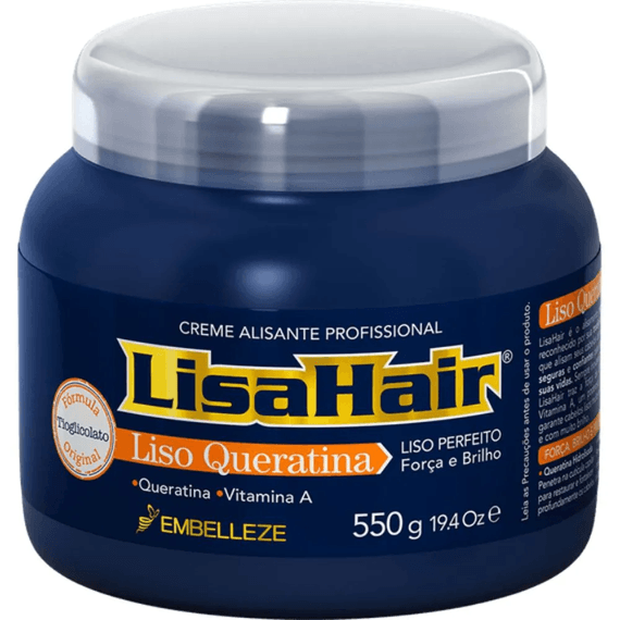 Creme Alisante LisaHair Liso Queratina 550G