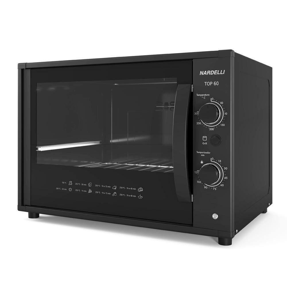 Forno Elétrico de Bancada Nardelli TOP 60 Black 60 Litros Preto 127V 110V