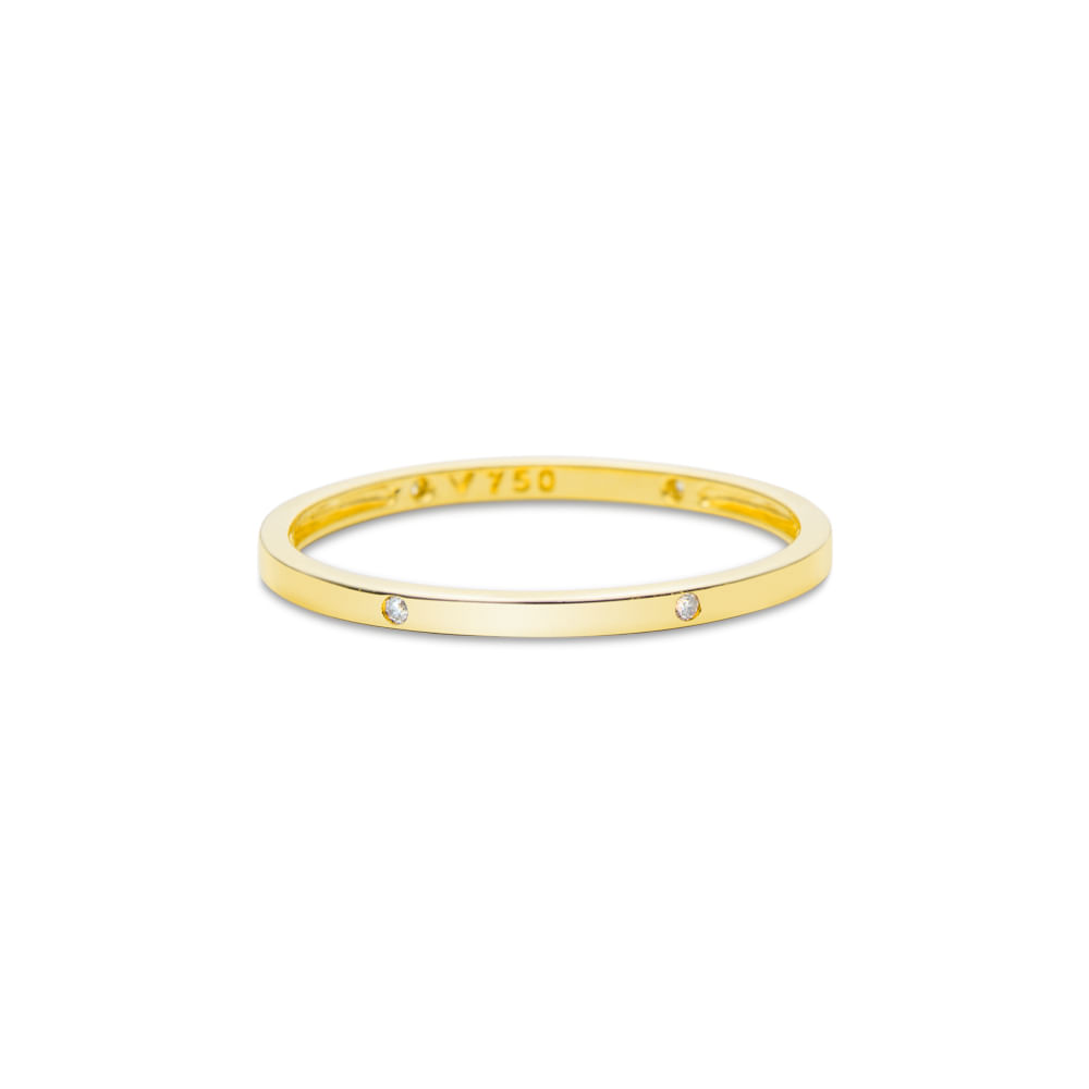 Anel Stacky em Ouro Amarelo 18k com Diamantes