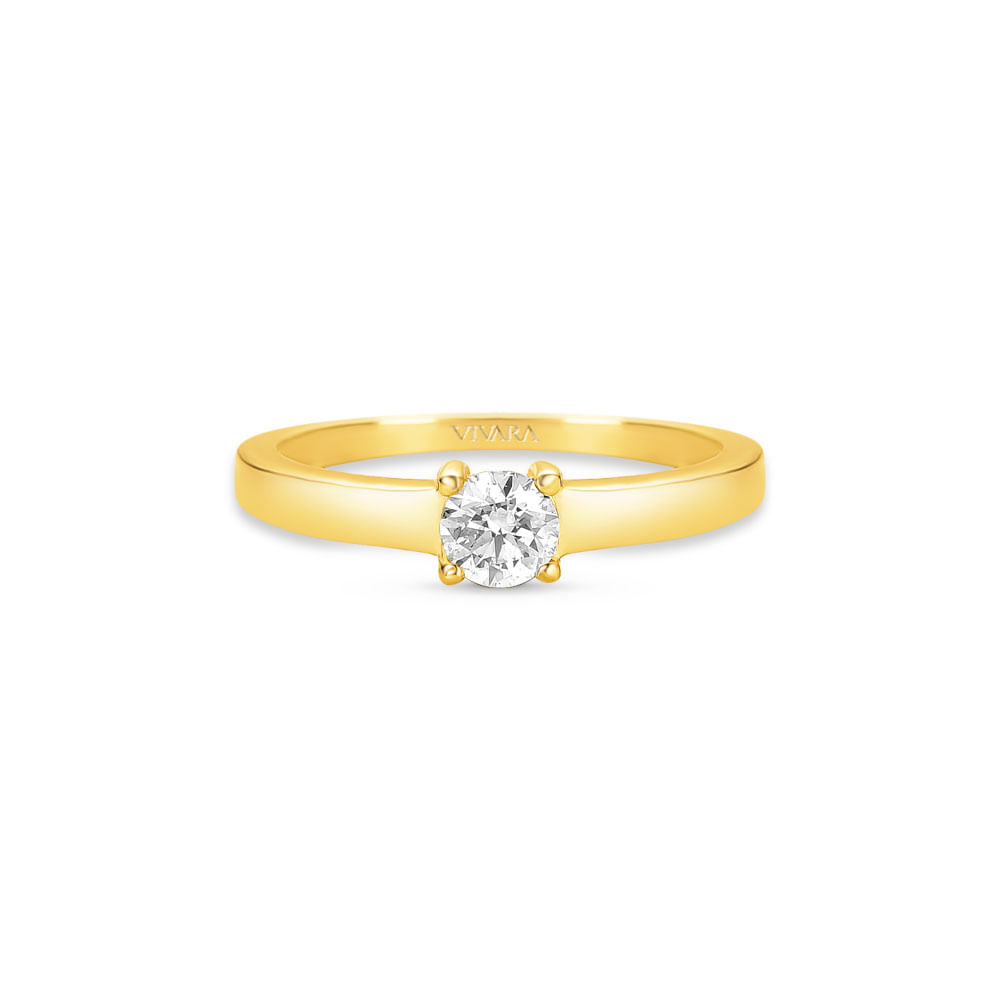 Anel Solitário Forever em Ouro Amarelo 18k com Diamante 0,32 ct