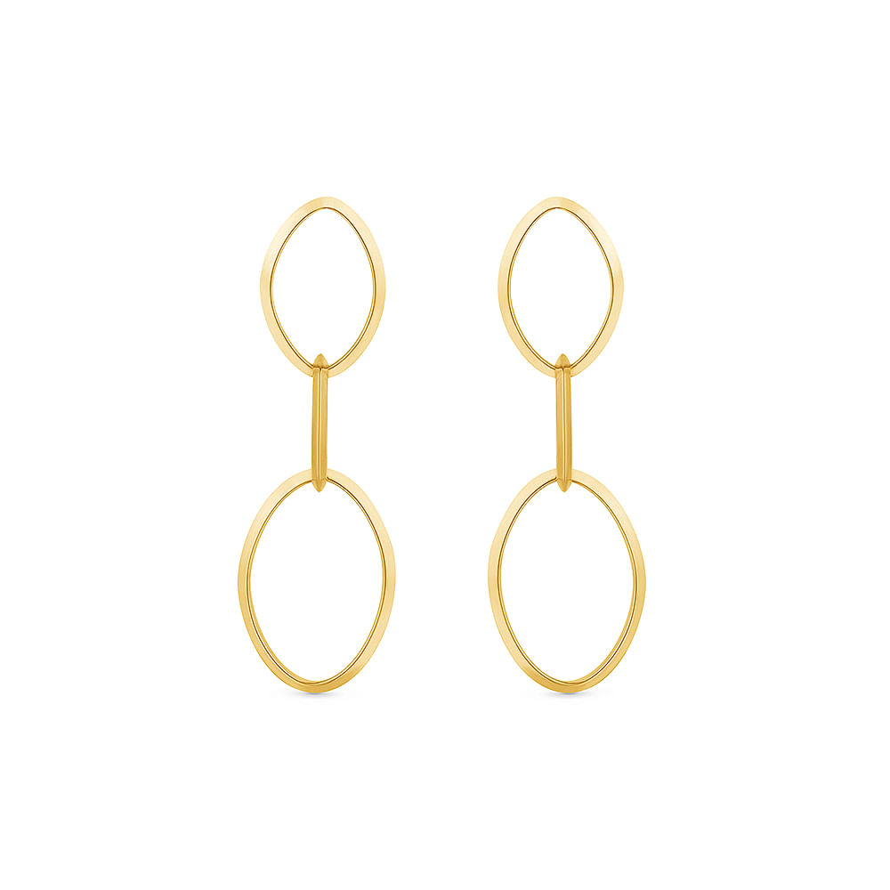 Brinco Argola Design em Ouro Amarelo 18k