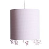 Lustre Tubular Borboleta Rosa Quarto Bebê Infantil