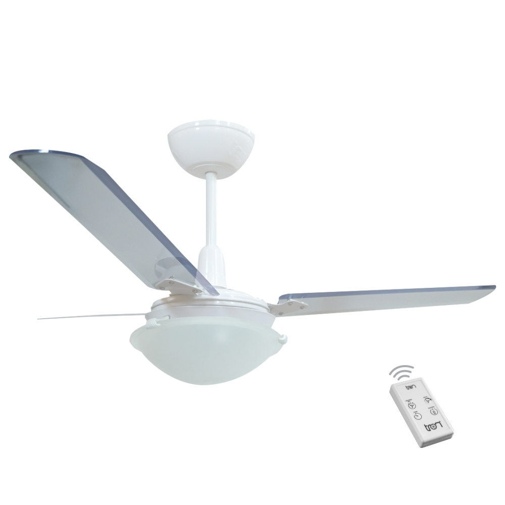 Ventilador Unions Branco 110V 3 Pás Transparentes e Controle