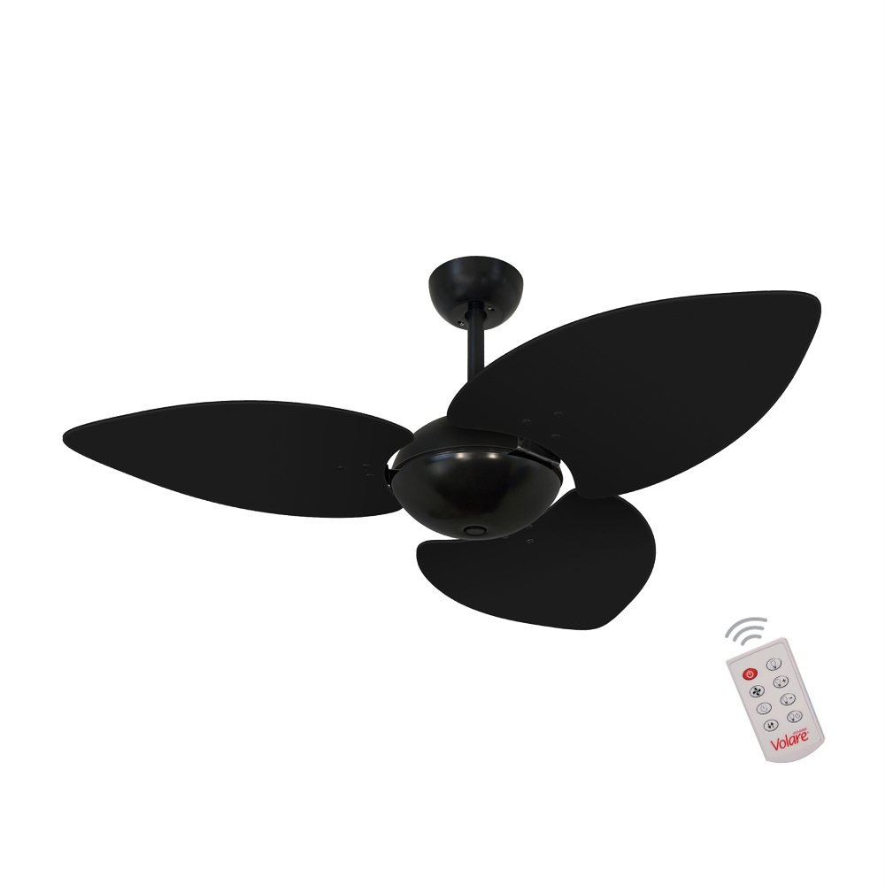 Ventilador de Teto Kovalski Nero Office 3 Pás Preto 127V com Controle