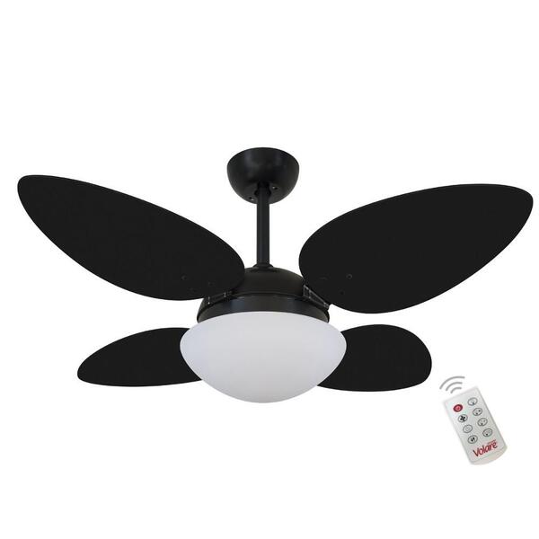 Ventilador Volare Petalo Quad Preto 127V e Controle Remoto