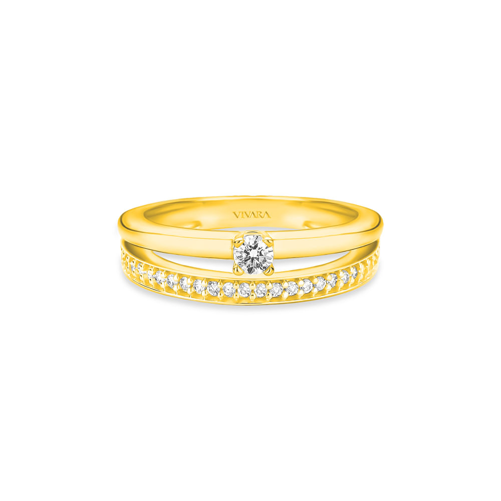 Anel Solitário Forever em Ouro Amarelo 18k com Diamantes 0,20 ct