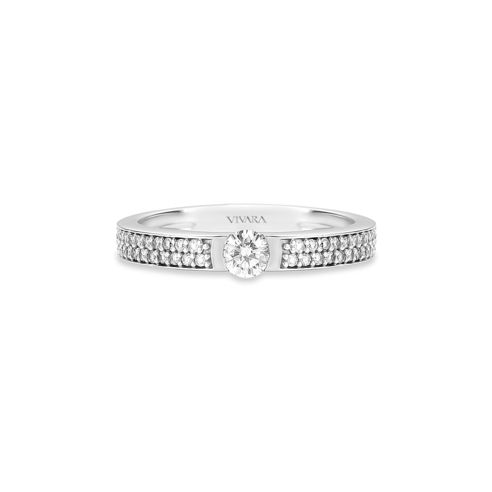 Anel Solitário Promise em Ouro Branco 18k com Diamantes 0,40 ct