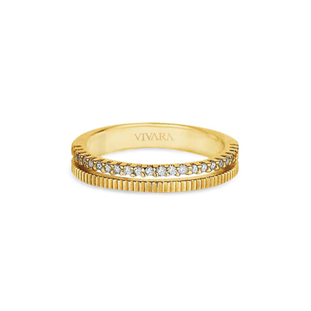 Anel Simetria em Ouro Amarelo 18k com Diamante