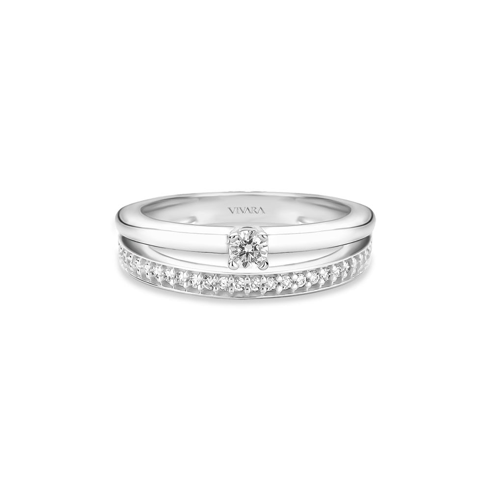 Anel Solitário Forever em Ouro Branco 18k com Diamante 0,19 ct