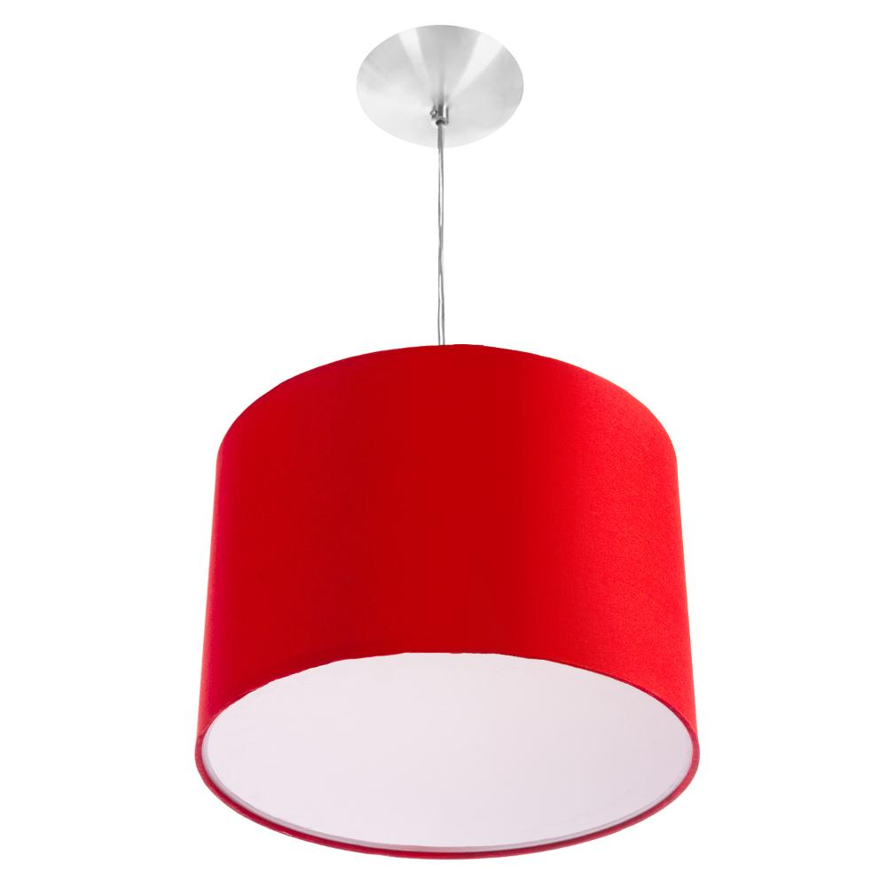 Lustre Cupula Pendente Dome 30x20cm Magnífico Vermelho