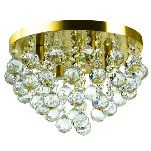 Lustre Cristal Legitimo Redondo Classic Round 32X25 Dourado