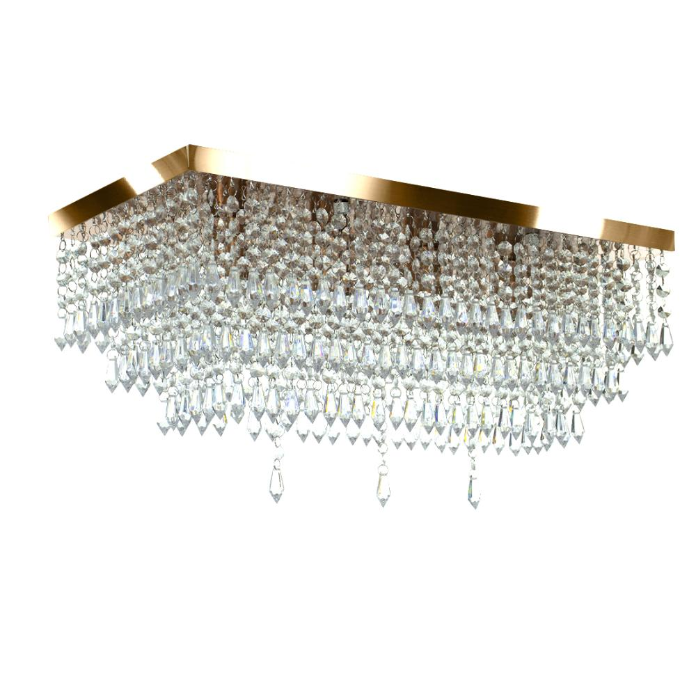 Lustre Luminária Queops Retangular 60x25 Cm Cobre