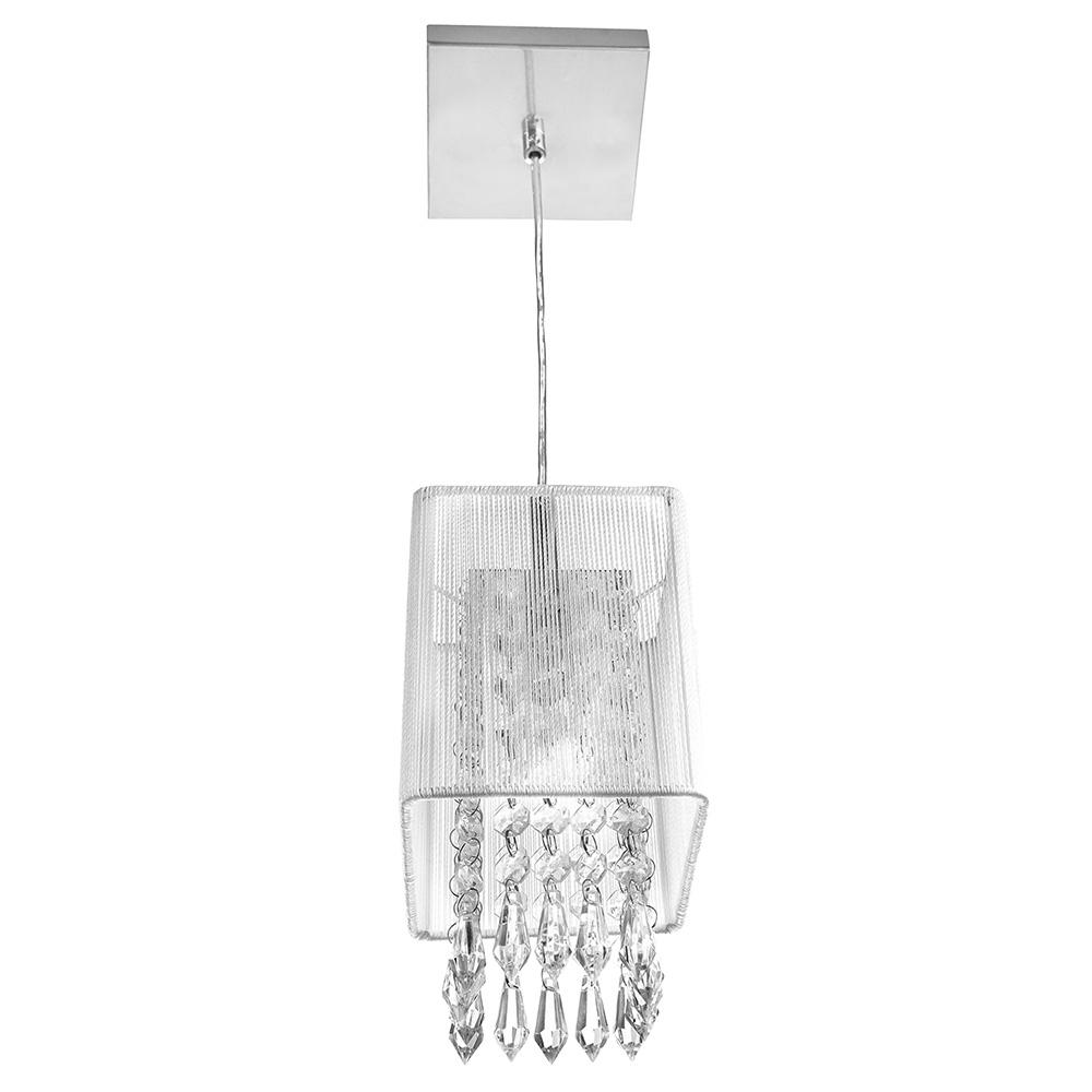 Pendente De Cupula Quadrado Clearfio Cristal Acrílico Branco