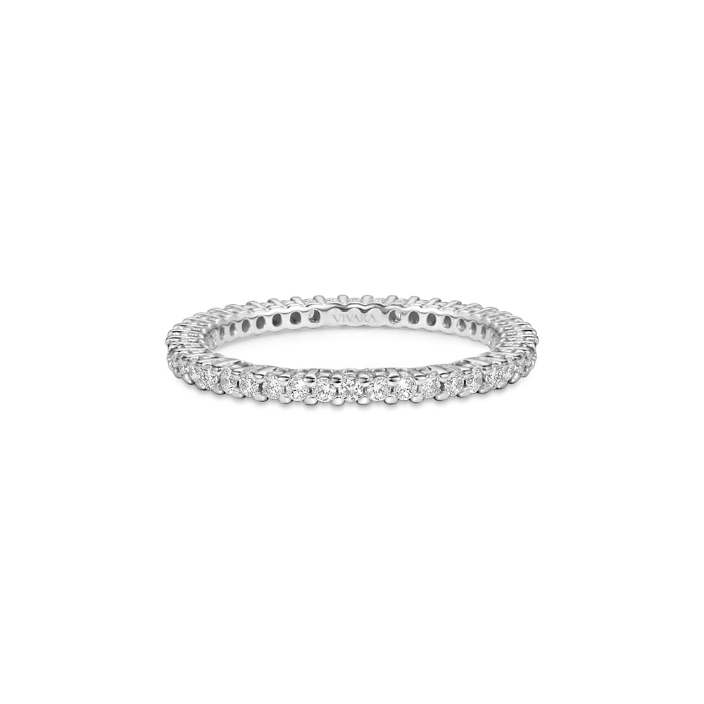 Aliança Inteira Eternity em Ouro Branco 18k com Diamantes, 1.5mm