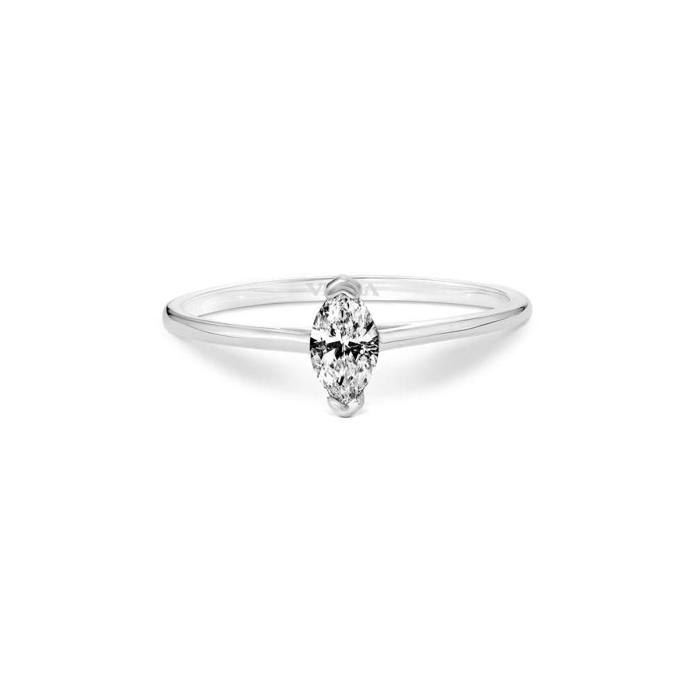 Anel Solitário Shapes em Ouro Branco 18k com Diamante Gota 0,30 ct