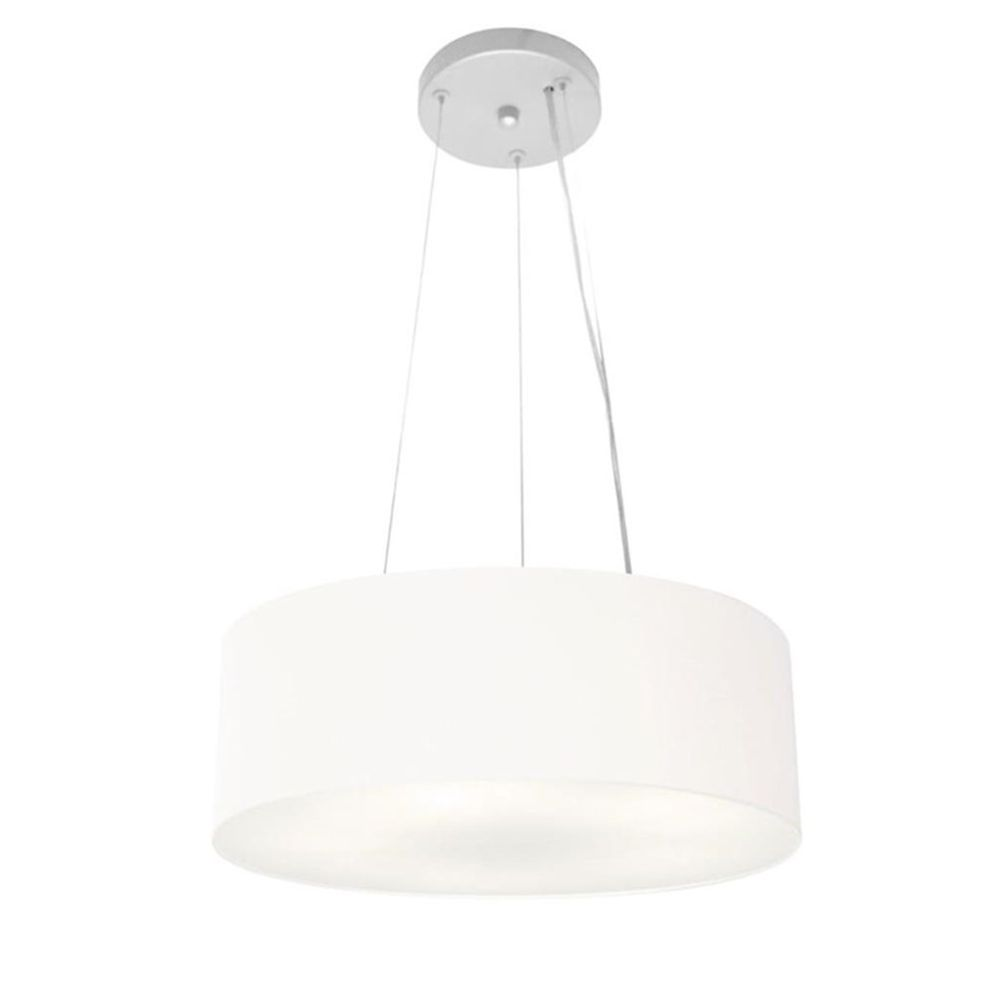 Pendente Cilíndrico Md-4181 Cúpula em Tecido 40x15cm Branco - Bivolt