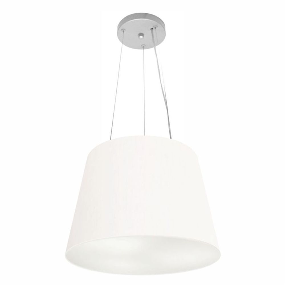 Pendente Cone Md-4152 Cúpula em Tecido 30/40x30cm Branco - Bivolt