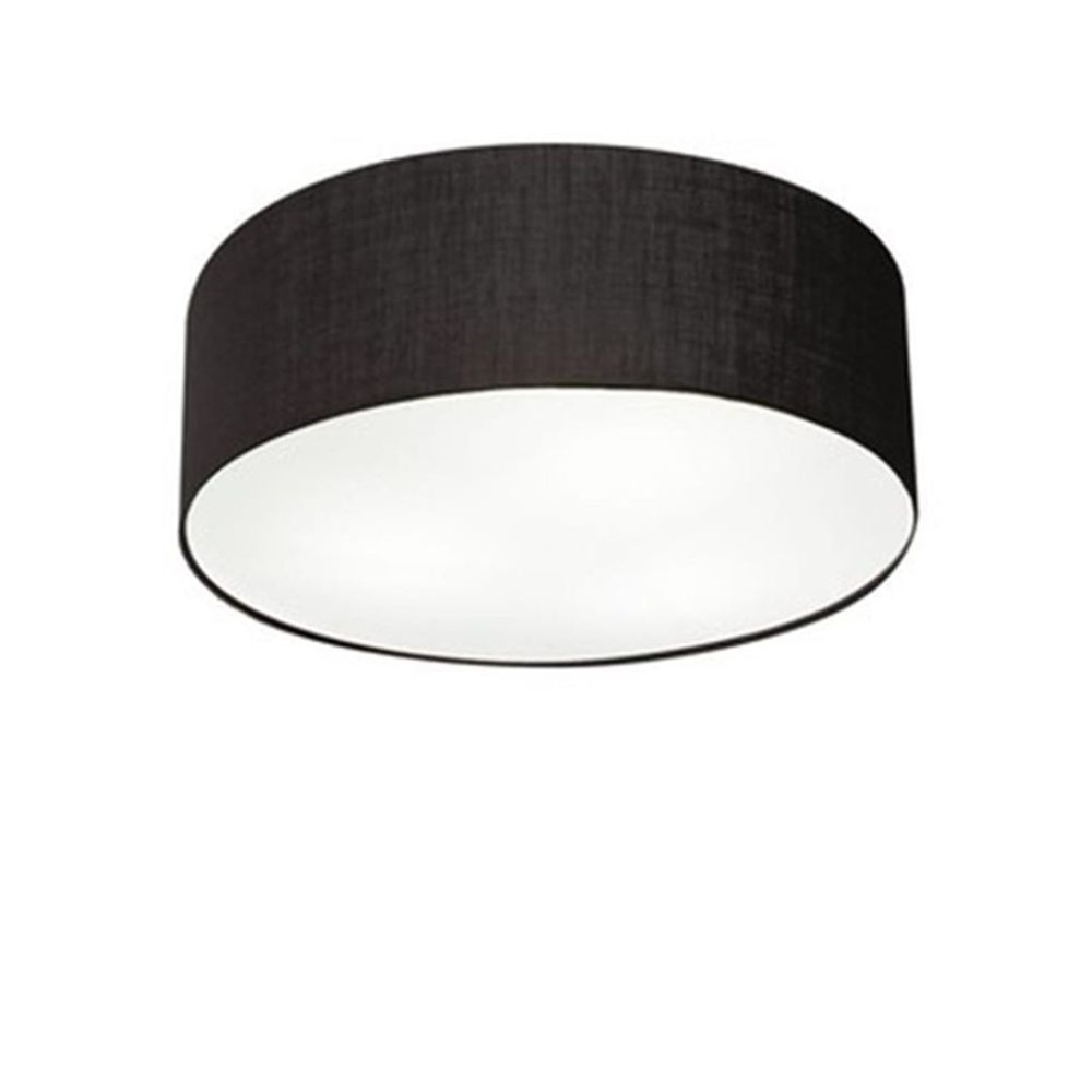 Plafon Cilíndrico Md-3005 Cúpula em Tecido 40x12cm Preto - Bivolt