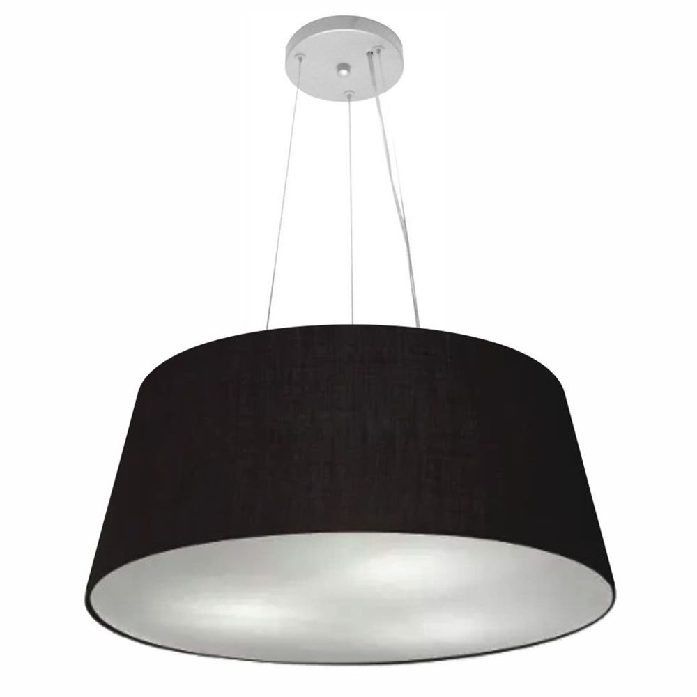 Pendente Cone Md-4062 Cúpula em Tecido 25-60x50cm Preto - Bivolt