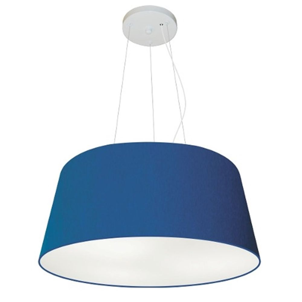 Pendente Cone Md-4048 Cúpula em Tecido 21-50x40cm Azul Marinho - Bivolt