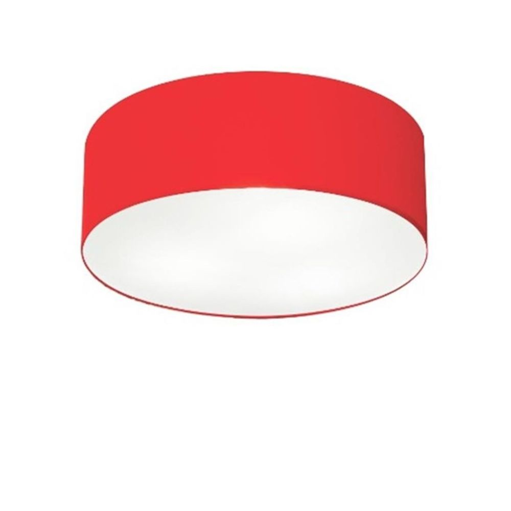 Plafon Cilíndrico Md-3046 Cúpula em Tecido 35x12cm Vermelho - Bivolt