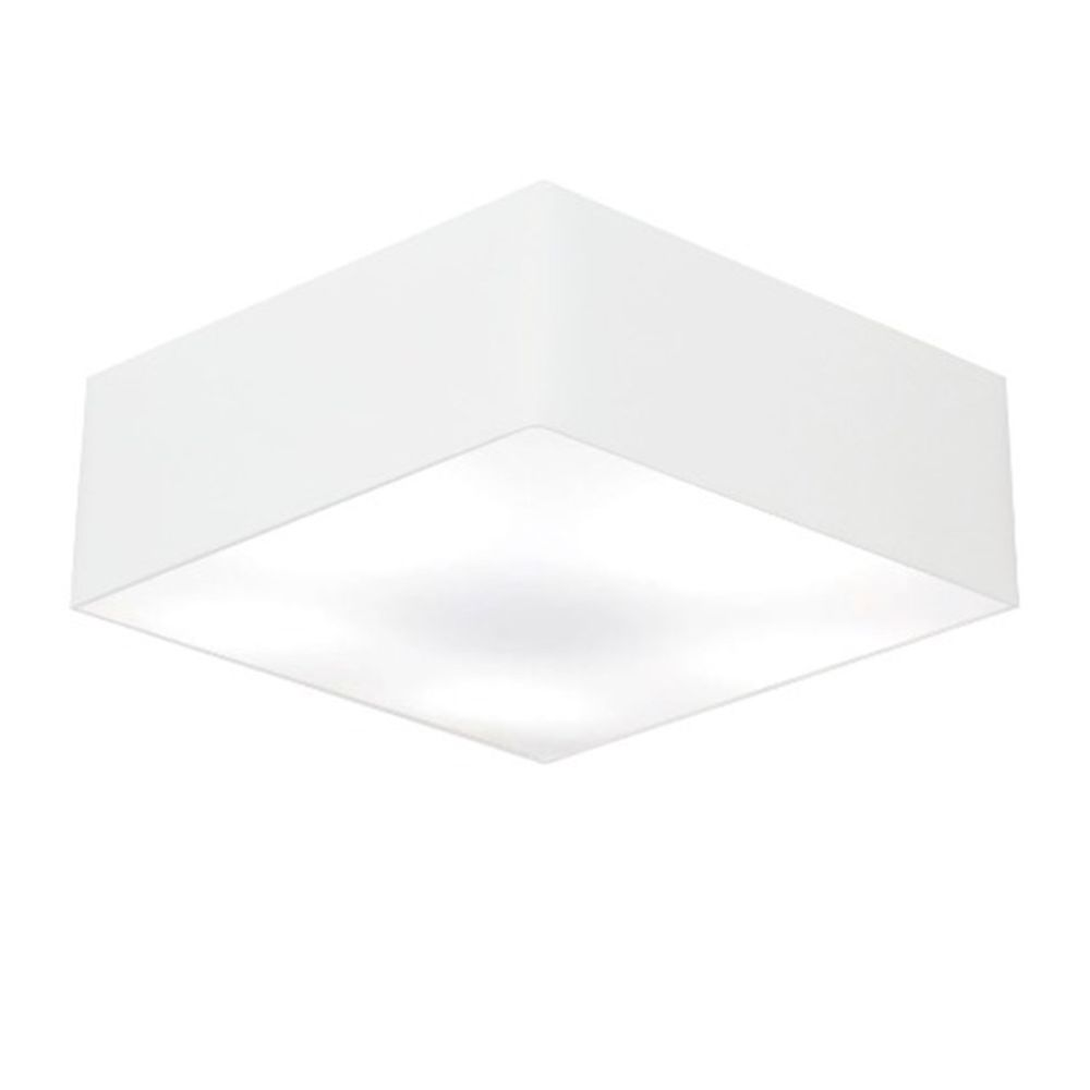 Plafon Quadrado Md-3051 Cúpula em Tecido 15/45x45cm Branco - Bivolt