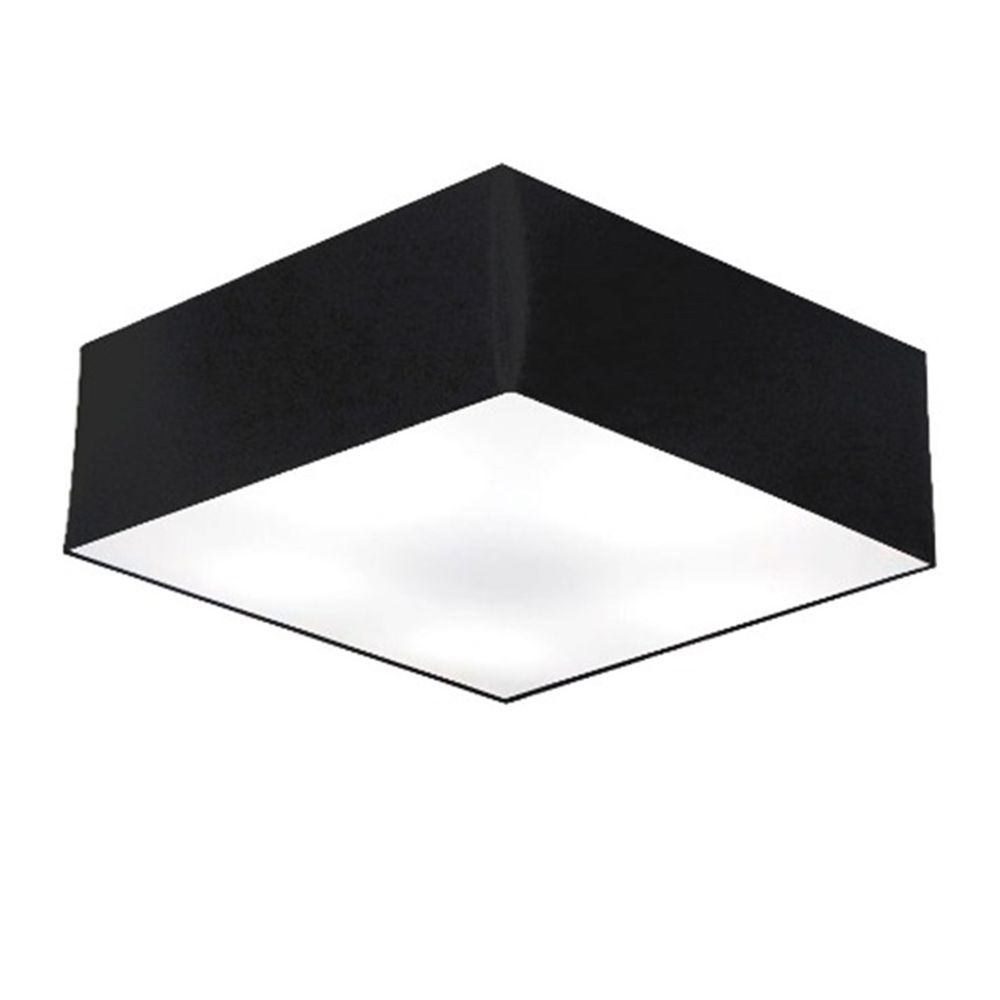 Plafon Quadrado Md-3051 Cúpula em Tecido 15/45x45cm Preto - Bivolt