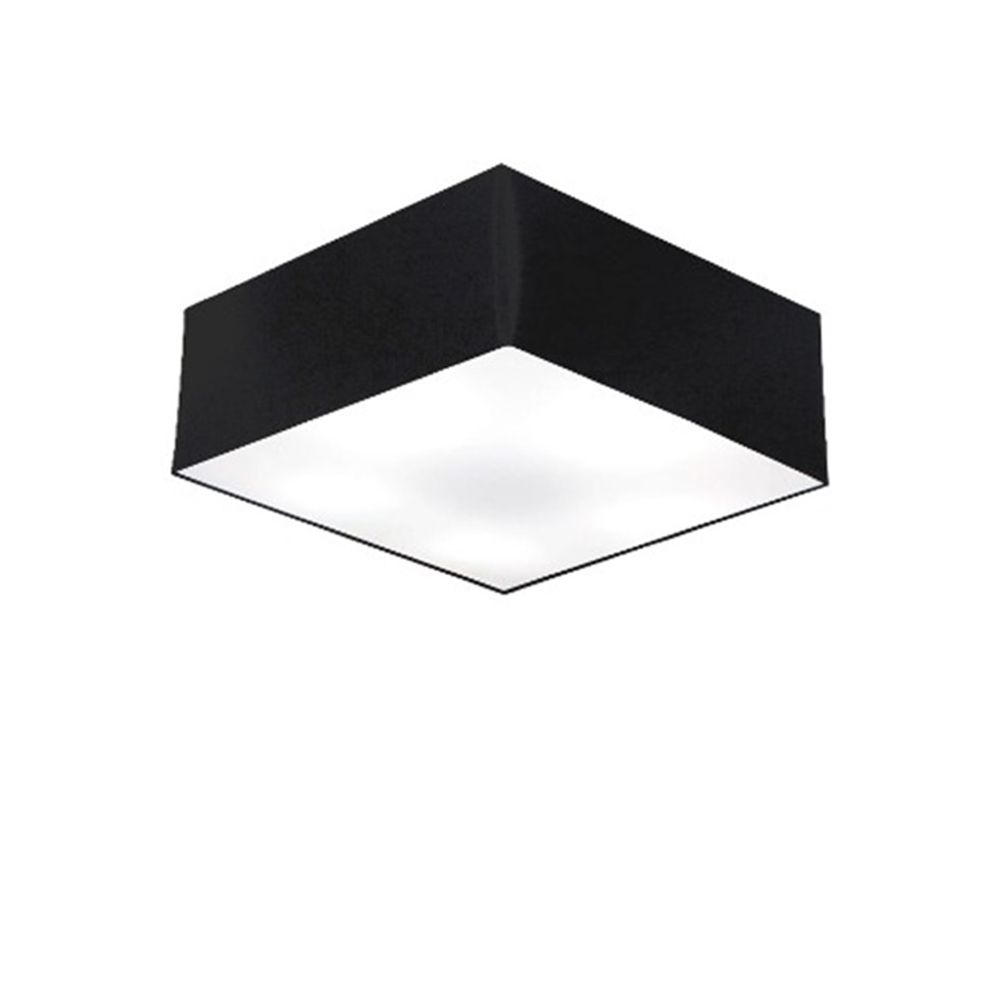 Plafon Quadrado Md-3050 Cúpula em Tecido 12/40x40cm Preto - Bivolt