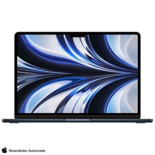 Notebook Apple MacBook Air 13 M2 (CPU de 8 núcleos e GPU de 8 núcleos, 8GB RAM , 256 GB SSD) - Meia-noite