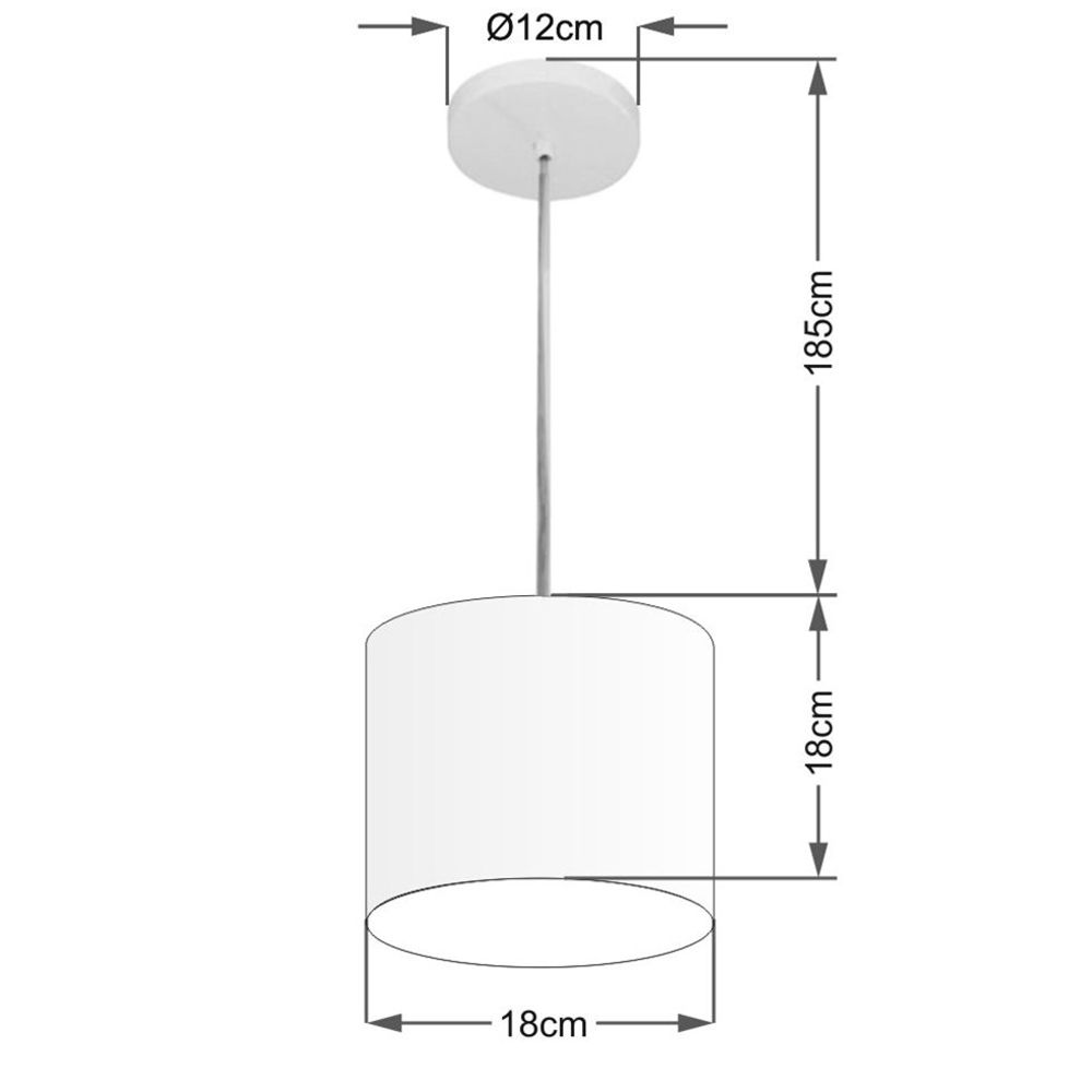 Pendente Cilíndrico Md-4046 Cúpula em Tecido 18x18cm Palha - Bivolt