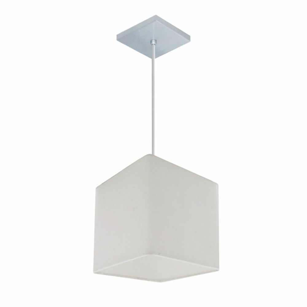 Pendente Quadrado Md-4224 Cúpula em Tecido 16/16x16cm Branco - Bivolt