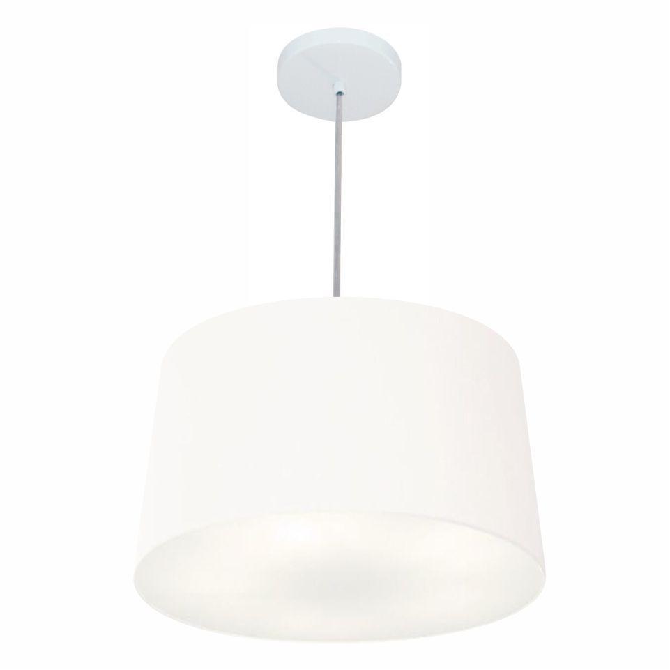 Pendente Cone Md-4247 Cúpula em Tecido 30/45x40cm Branco - Bivolt