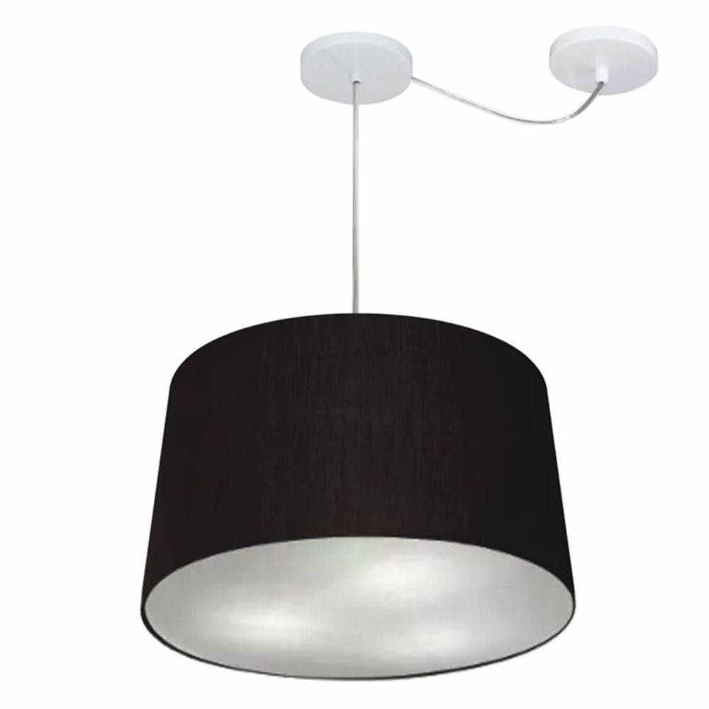 Pendente Cone Com Desvio Md-4281 Cúpula30/40x45cm Preto - Bivolt