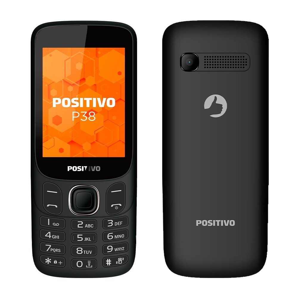 Celular Positivo P38 Dual Chip, Preto, Tela 2.8", 3G, Câmera Vga, Memória Ram 64MB, 460Mhz